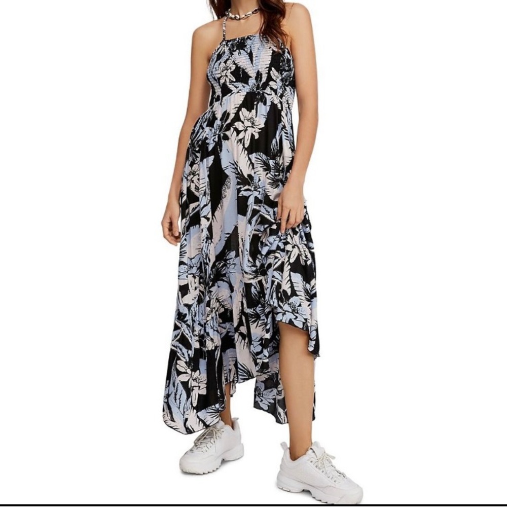 Free people intimately heat wave blue floral maxi dress